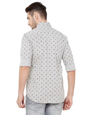 grey printed casual shirt - 17210059 - Standard Image - 3