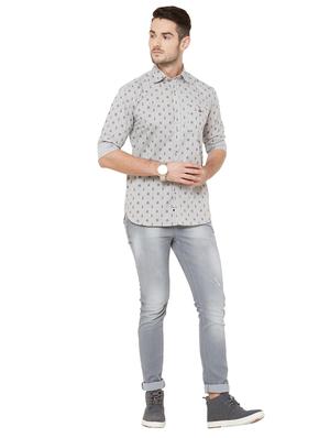 grey printed casual shirt - 17210059 - Standard Image - 4