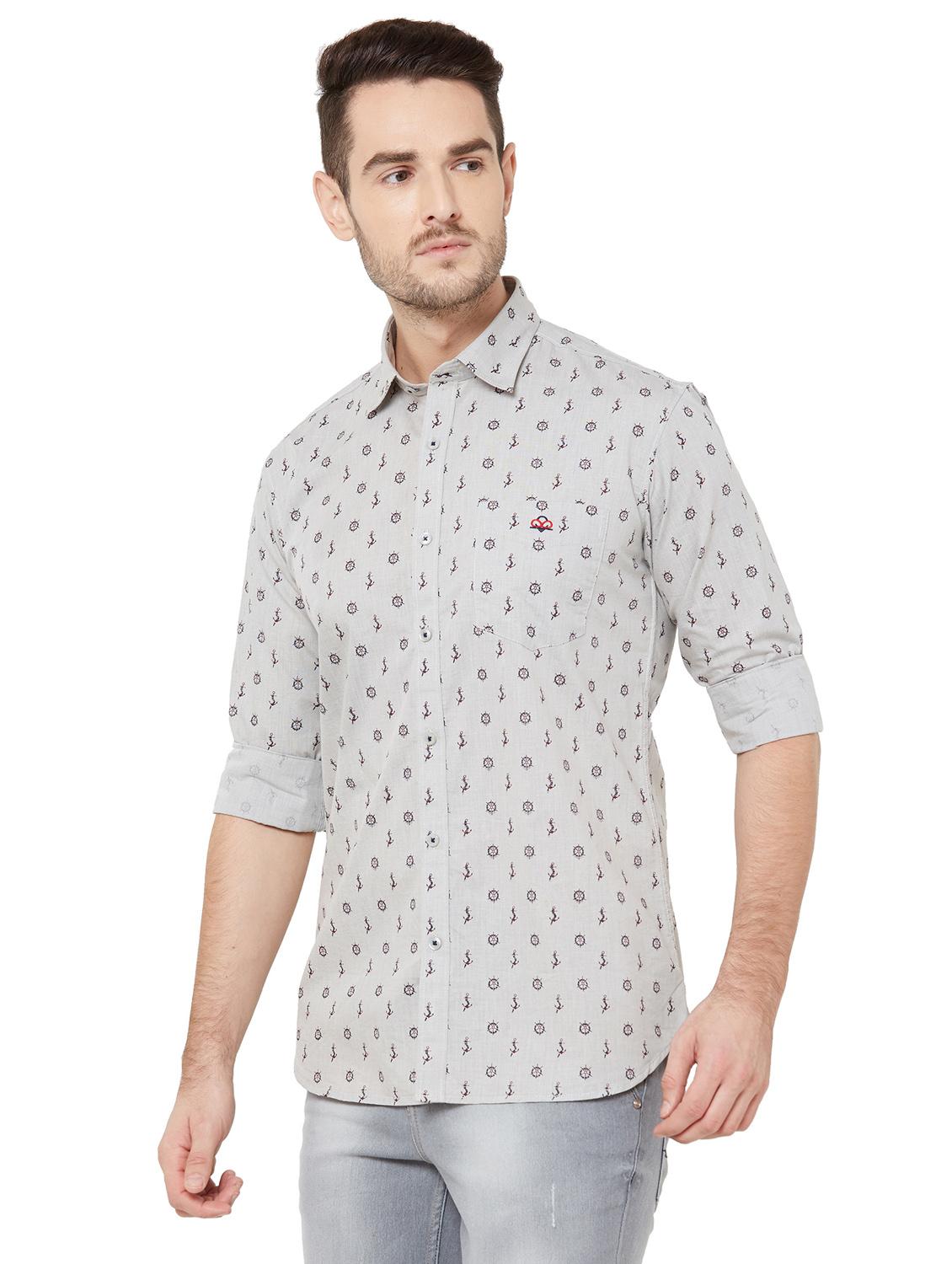 grey printed casual shirt - 17210059 - Zoom Image - 2
