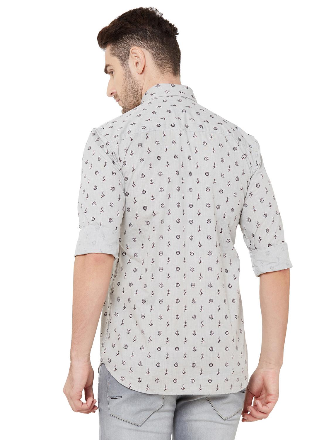 grey printed casual shirt - 17210059 - Zoom Image - 3