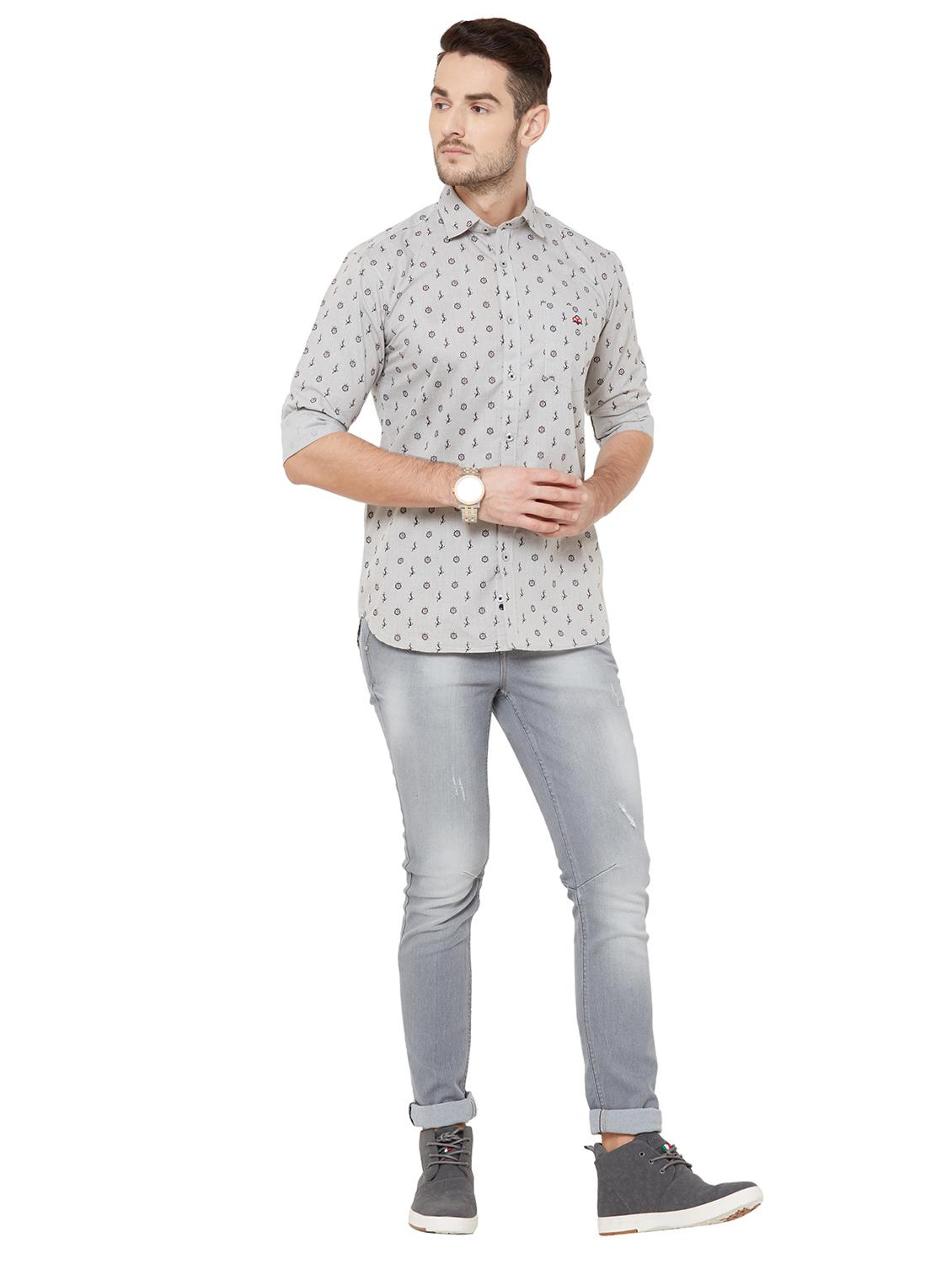 grey printed casual shirt - 17210059 - Zoom Image - 4