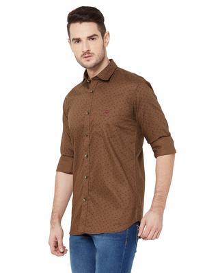 olive printed casual shirt - 17210060 - Standard Image - 2