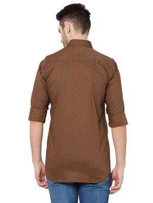 olive printed casual shirt - 17210060 - Standard Image - 3