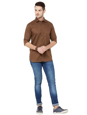 olive printed casual shirt - 17210060 - Standard Image - 4