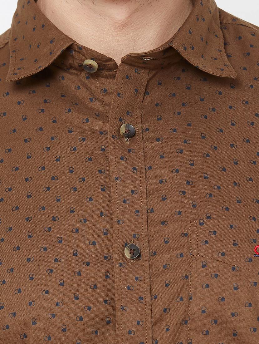 olive printed casual shirt - 17210060 - Zoom Image - 5
