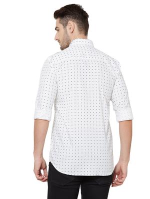 white polka dot casual shirt - 17210061 - Standard Image - 3