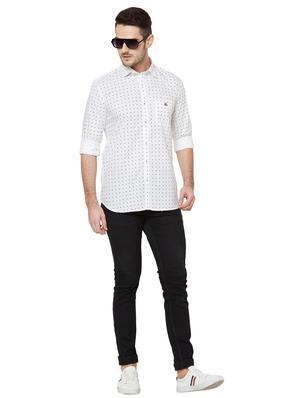white polka dot casual shirt - 17210061 - Standard Image - 4