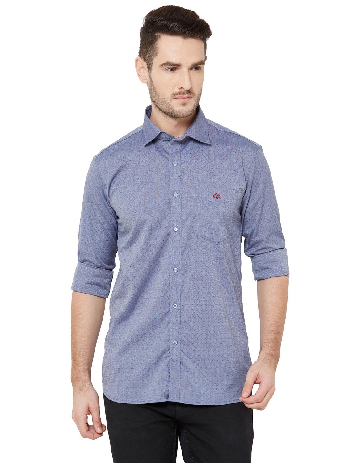 light blue self design casual shirt - 17210062 - Zoom Image - 1