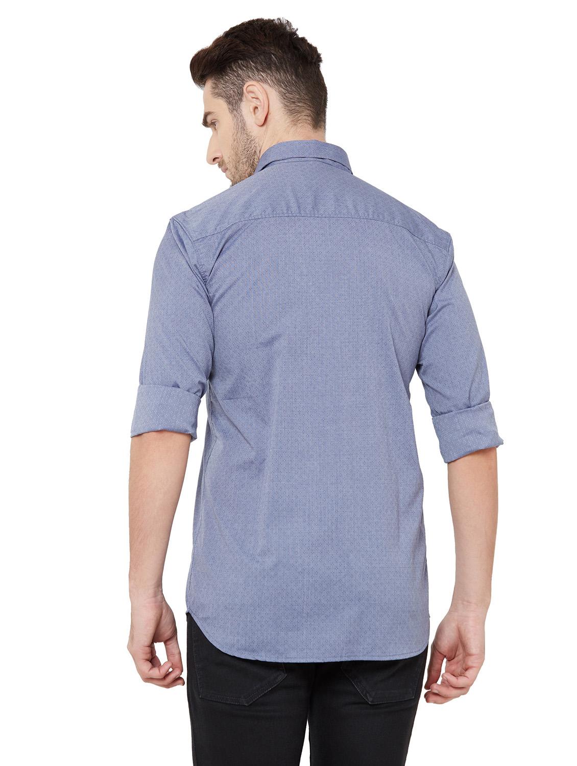 light blue self design casual shirt - 17210062 - Zoom Image - 3