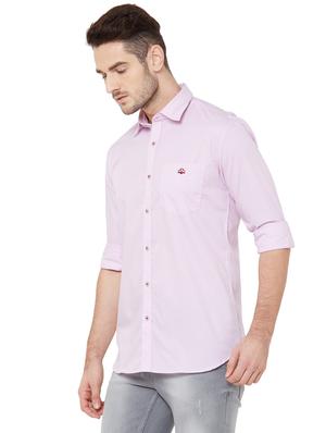 pink striped casual shirt - 17210063 - Standard Image - 2
