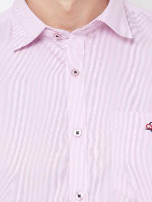 pink striped casual shirt - 17210063 - Standard Image - 5