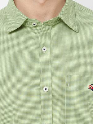 green checkered casual shirt - 17210064 - Standard Image - 5