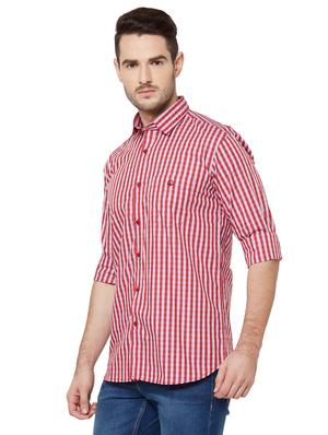 red checkered casual shirt - 17210065 - Standard Image - 2