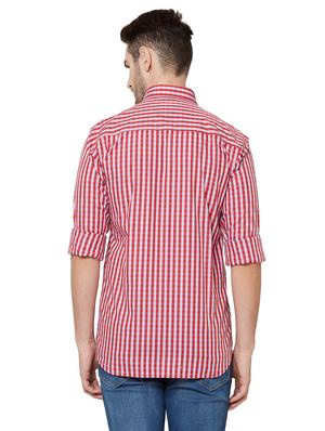red checkered casual shirt - 17210065 - Standard Image - 3