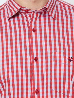 red checkered casual shirt - 17210065 - Standard Image - 5