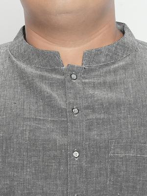 plus grey solid short kurta - 17210196 - Standard Image - 5