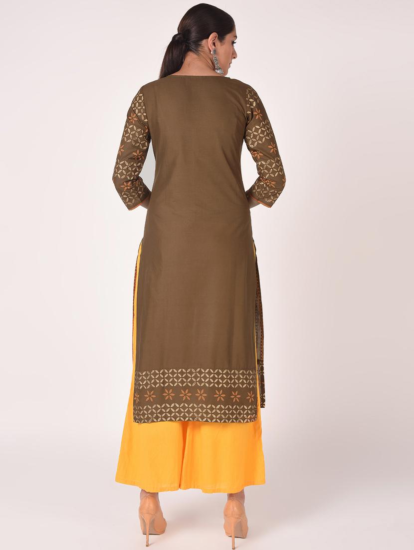 block print straight kurta - 17210371 - Zoom Image - 3