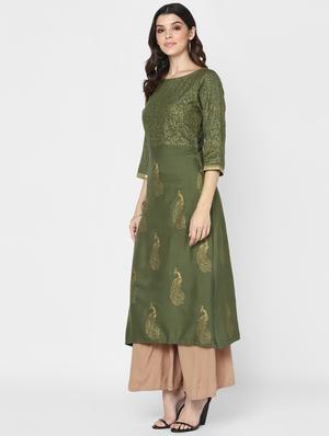 block print straight kurta - 17210385 - Standard Image - 2