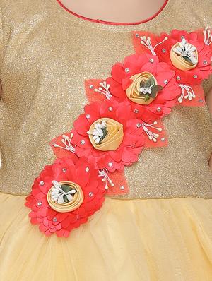 yellow net frock - 17210398 - Standard Image - 4