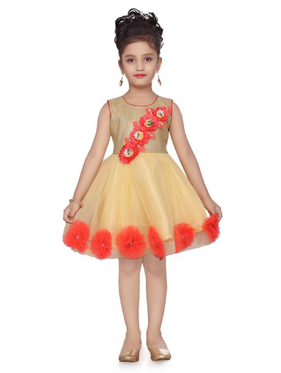 yellow net frock - 17210398 - Zoom Image - 1