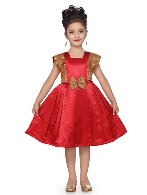 red silk blend frock - 17210399 - Standard Image - 1