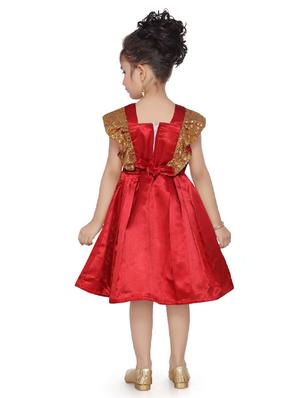 red silk blend frock - 17210399 - Standard Image - 3