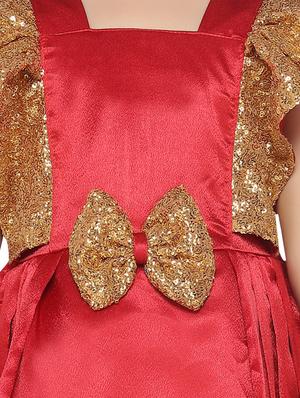 red silk blend frock - 17210399 - Standard Image - 4
