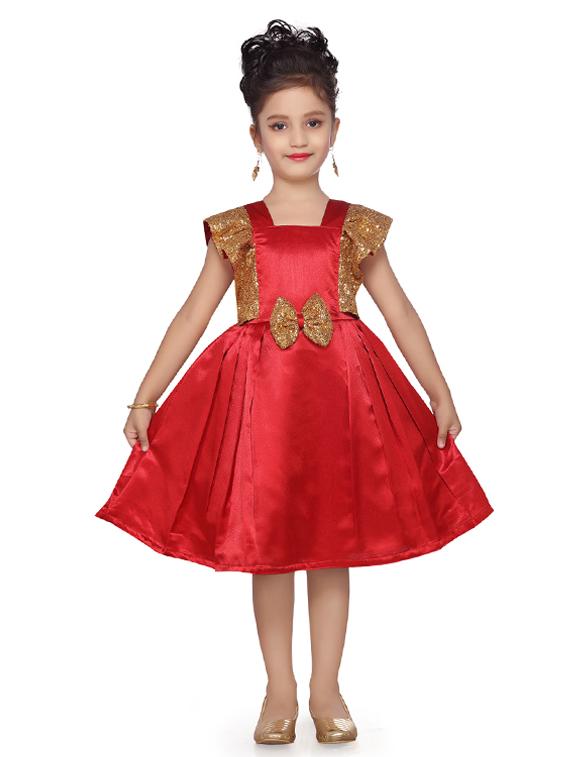 red silk blend frock - 17210399 - Zoom Image - 1