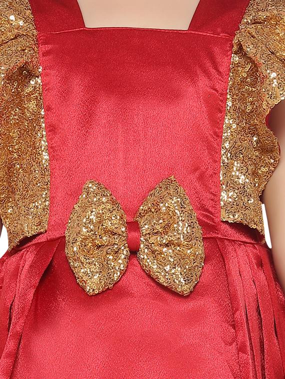 red silk blend frock - 17210399 - Zoom Image - 4