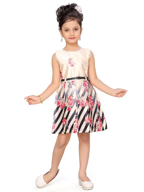 gold satin frock - 17210408 - Standard Image - 1