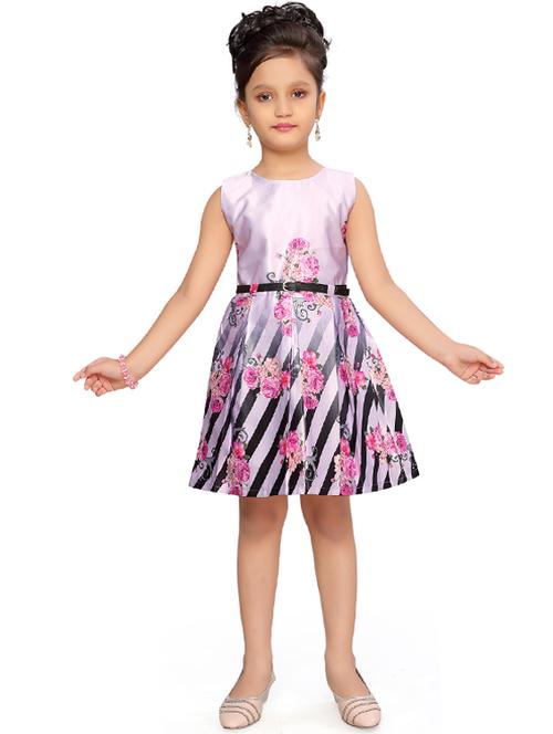 purple satin frock - 17210409 - Standard Image - 1