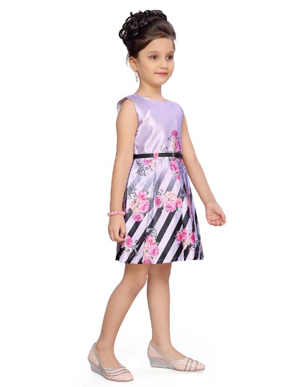 purple satin frock - 17210409 - Zoom Image - 2