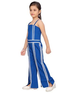 blue cotton full length jumpsuit twin sets & jump suit - 17210417 - Standard Image - 2
