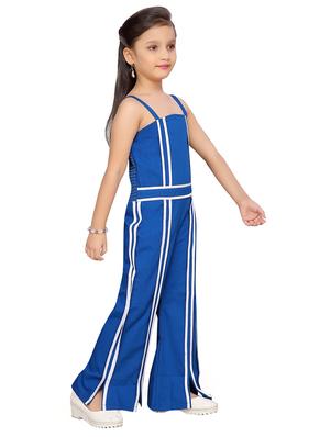 blue cotton full length jumpsuit twin sets & jump suit - 17210417 - Standard Image - 3
