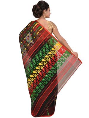 self design jamdani saree - 17210442 - Standard Image - 2