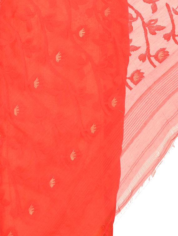 self design half & half jamdani saree - 17210449 - Zoom Image - 3