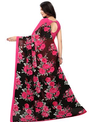 floral printed saree with blouse - 17210769 - Standard Image - 2