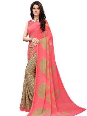 floral printed saree with blouse - 17210770 - Standard Image - 2