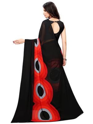 geometrical printed saree with blouse - 17210773 - Standard Image - 2