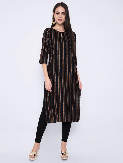 striped straight kurta - 17210898 - Standard Image - 1