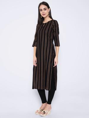 striped straight kurta - 17210898 - Standard Image - 2