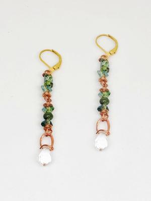 green crystal drop earring - 17211109 - Standard Image - 2