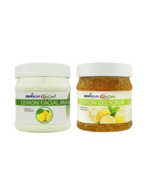 gemblue biocare lemon facial mask + gel scrub 500ml pack of 2 - 17211217 - Standard Image - 1