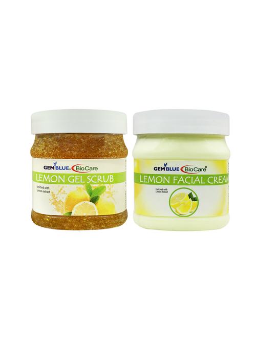 gemblue biocare lemon facial scrub + cream 500ml pack of 2 - 17211218 - Standard Image - 1