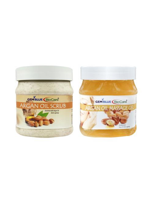gemblue biocare argan oil scrub + massage gel 500ml pack of 2 - 17211228 - Standard Image - 1
