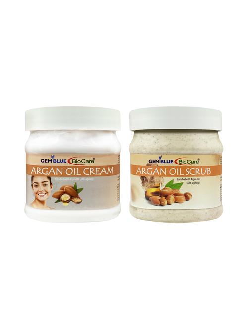 gemblue biocare argan oil cream + scrub 500ml pack of 2 - 17211229 - Standard Image - 1