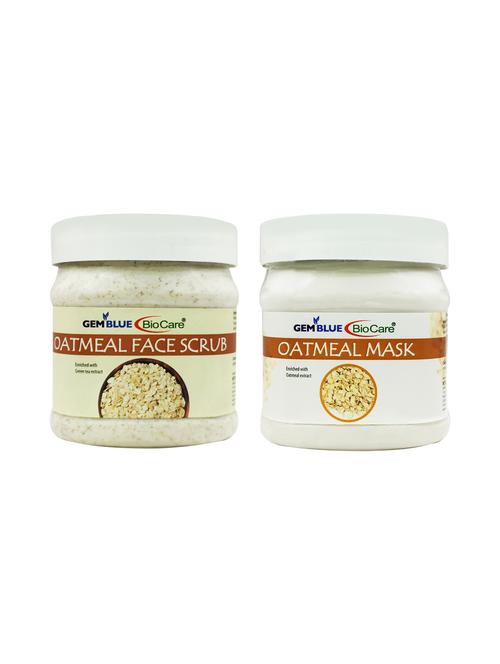 gemblue biocare oatmeal scrub + mask 500ml pack of 2 - 17211232 - Standard Image - 1