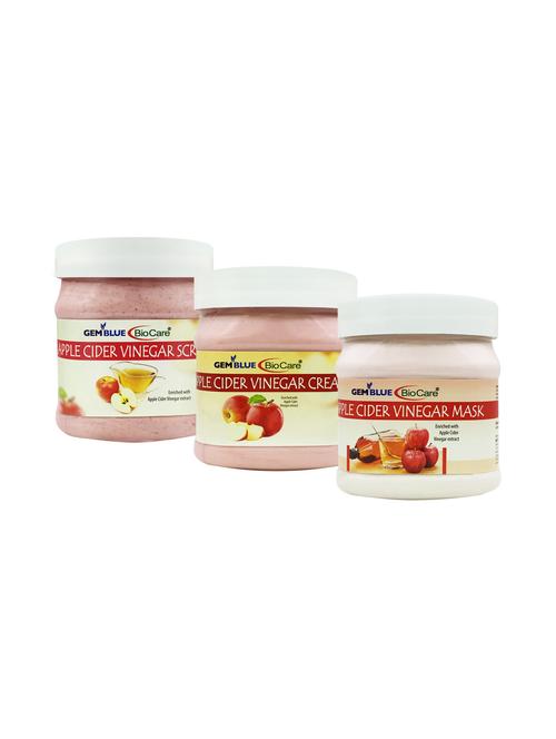 gemblue biocare apple vinegar scrub + cream + mask 500ml pack of 3 - 17211235 - Standard Image - 1