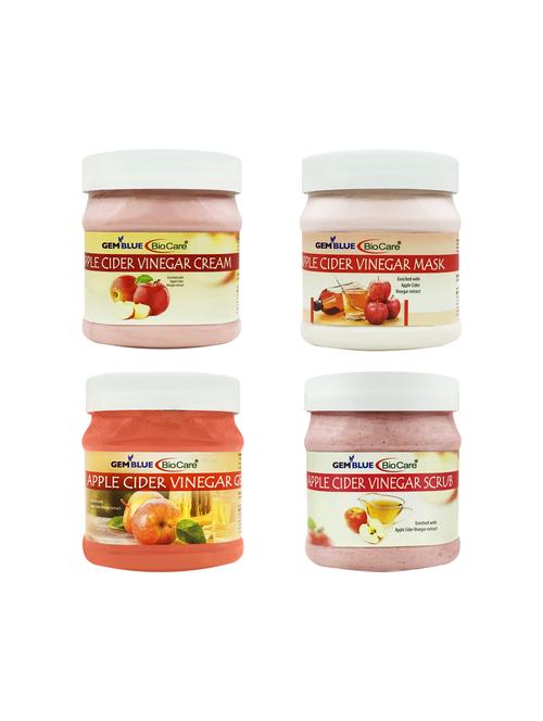 gemblue biocare apple vinegar gel + scrub + cream + mask 500ml pack of 4 - 17211238 - Standard Image - 1