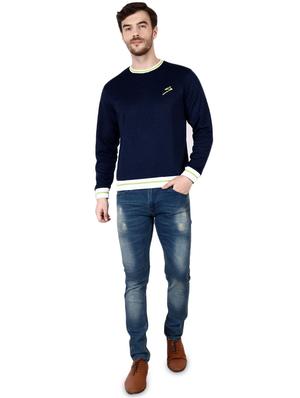 navy blue melange sweatshirt - 17211696 - Standard Image - 4